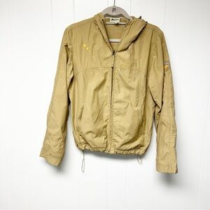 Luhta Tan Lined Windbreaker Full Zip Hoodie Medium